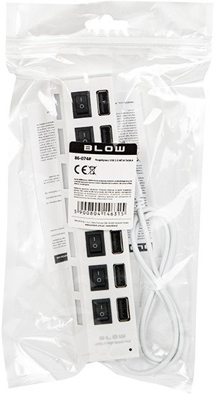 USB hub WT HUB 06, 7 porta, USB 2.0, i bardhë