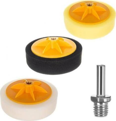 Set sfungjerë lustru per makinë, 3 copë, 145mm, me adapter