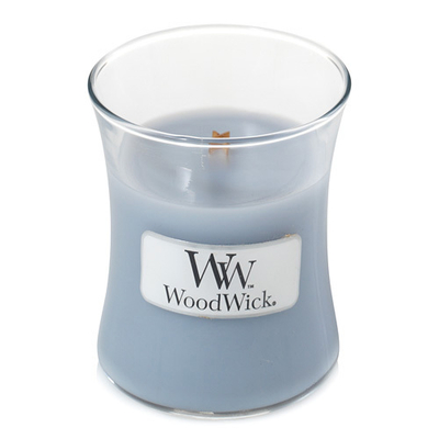 Qiri aromatik WoodWick Soft Chambray, 85 g