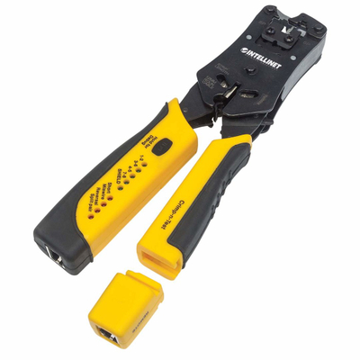 Vegël krimpimi Intellinet Network Solutions 780124, RJ11 RJ12 RJ22 RJ45, me tester kabllosh, e zezë