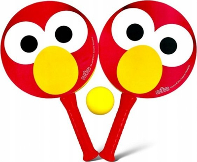 Set badminton me shkumë Sesame Street Elmo, 2 raketa, 1 top, i kuq