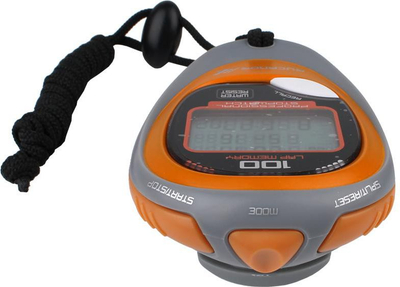 Kronometër digjital Rucanor Stopwatch 13, memorie 100 xhiro, rezistent nga uji, gri portokalli
