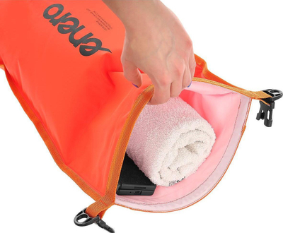 Buoy sigurie për not Enero Inflatable Safety Buoy Dry Pocket 2 in 1, 72x36 cm, portokalli