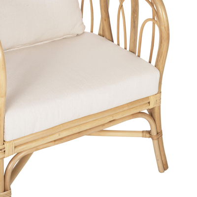 Karrige Estor rattan natyral jastëk i bardhë 78×75×92 cm (HM9817), bardhë