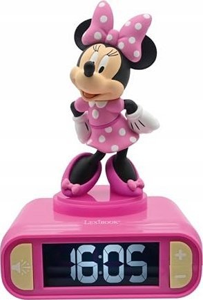 Orë me zile Lexibook Minnie Mouse, dritë 3D, ekran digjital, rozë