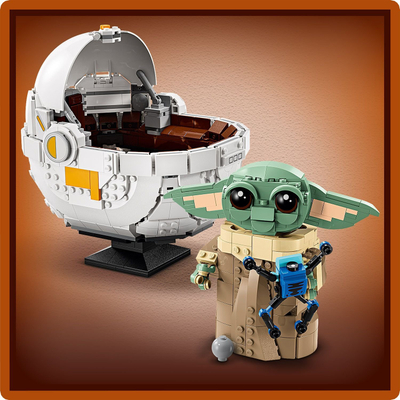 Figurinë dekorative Star Wars Grogu me karrocë lundruese, koleksion Mandalorian, shumëngjyrëshe