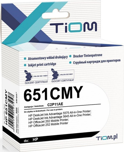 Bojë printeri Tiom Ink për HP 651 CMY C2P11AE, 20ml, me ngjyra