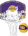 Kornizë basketbolli Wilson NBA Team Mini Hoop WTBA1302NBARD, 30x25 cm, me top dhe rrjetë, shumëngjyrëshe