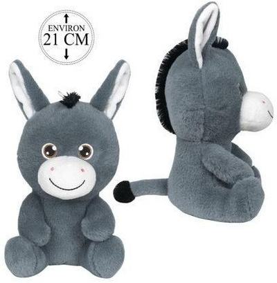 Lodër pelushi Bozami Donkey, 21cm, shumëngjyrësh