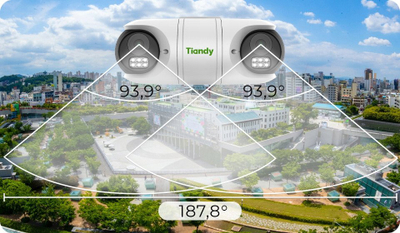 Kamerë IP Tiandy TC-C32RN, DualView 180°, Full HD, e bardhë