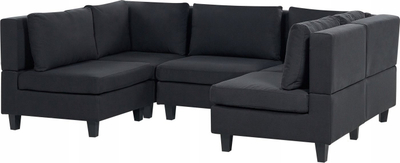 Divan modular UNSTAD, 5 vende ulje, me ottoman, i zi