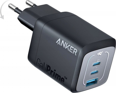Ѕиден полнач Anker Prime Universal, 3 USB USB C порти, брзо полнење, црн