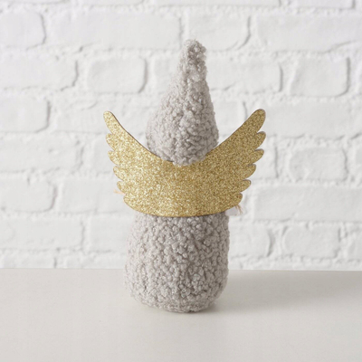 Figurinë zbukuruese AMIA Angel, 16 cm, material i butë, bezhë