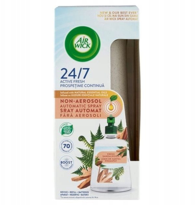Автоматски освежувач на воздух Air Wick Active Fresh, сандалово дрво и мов од даб, 228 ml