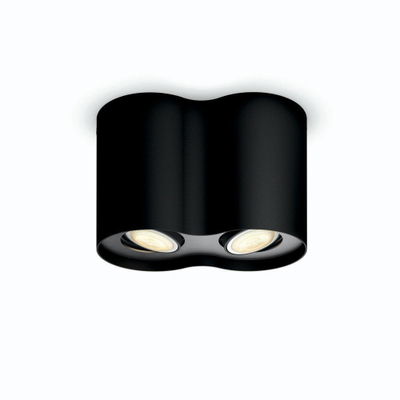 Spot tavani Philips Hue Pillar White Ambiance, LED GU10 dublë, Bluetooth, i zi