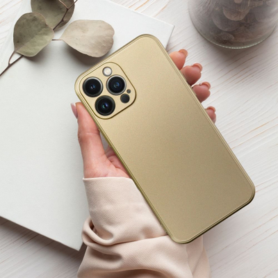 Maskë telefoni Metallic Case për iPhone 13, TPU, me përfundim sateni, ngjyrë ari