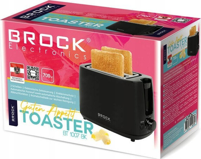 Toaster Brock BT 1007 BK, 700W, 2 feta, i zi