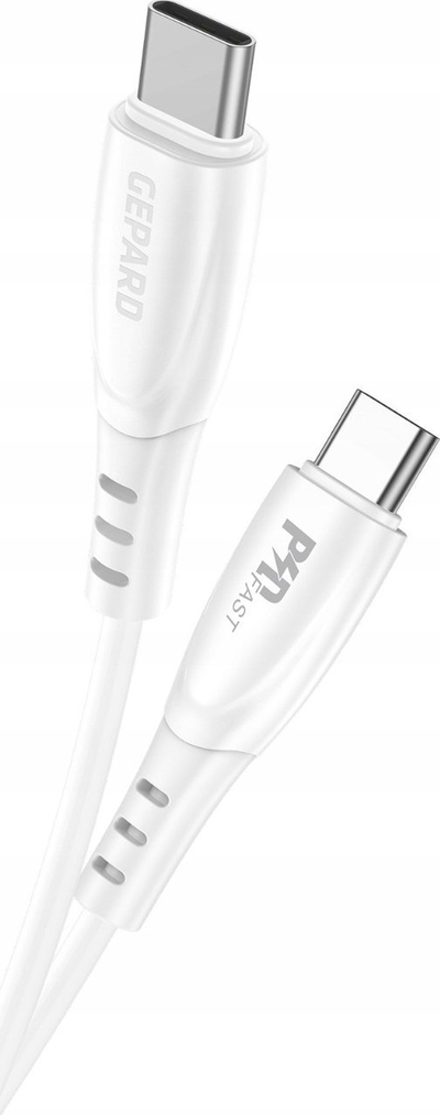 Кабел USB Gepard USB-C во USB-C, 60W, бел