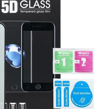 Mbrojtëse ekrani 5D Full Glue për iPhone 15 Pro Max, xham i kalitur, e zezë