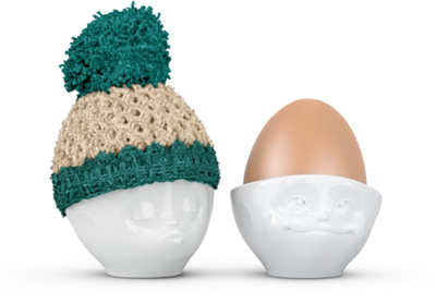 Kapak për veze 58 Products Egg Cup Hat, lesh myboshi, jeshile ivory