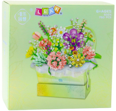 Set blloqe ndërtimi Flower Box, 750 copa, LED, jeshile