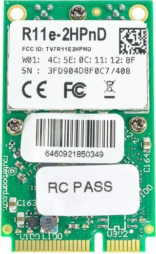 Мрежна картичка Mikrotik R11E-2HPND, miniPCI-e, 802.11b/g/n Dual Chain
