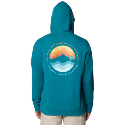 Дуксер со капуљача Columbia Trek Graphic Hoodie, памук полиестер, за мажи, сив