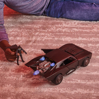 Set lodër Spin Master Batman Batmobile, figurë 10 cm, drita LED, me efekte zanore