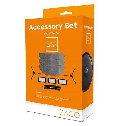 Сет аксесоари за робот правосмукалка ZACO A11s Pro, филтри и четки, крпа за бришење од микрофибер