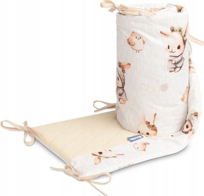 Mbrojtëse shtrati për bebi Muslin Bunnies, 120x60 cm, bezhë