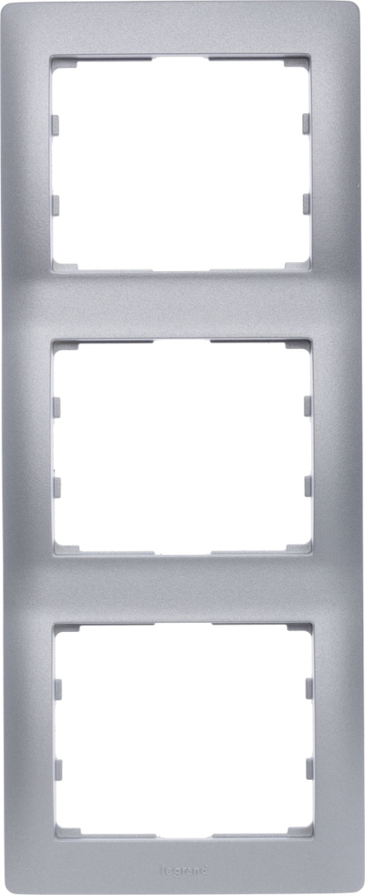 Kornizë potë Legrand 771307, 3 module, IP20, e argjendtë