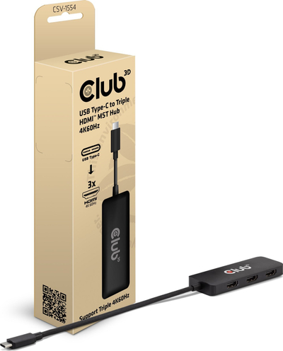 Адаптер USB C Club3D CSV 1566, 3x HDMI, 4K 60Hz, црн