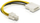 Kabllo Delock 82391, Molex në ATX/EPS 4-pin, 0.15m, e verdhë