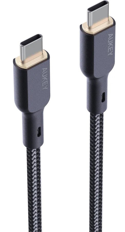 Kabllo Aukey, USB C / USB C, 1.8 m, e zezë