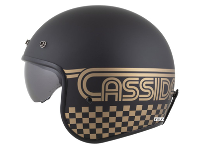 Helmetë moto CASSIDA Oxygen 2.0 Rondo, e hapur, diellzë e integruar, e zezë matt ari