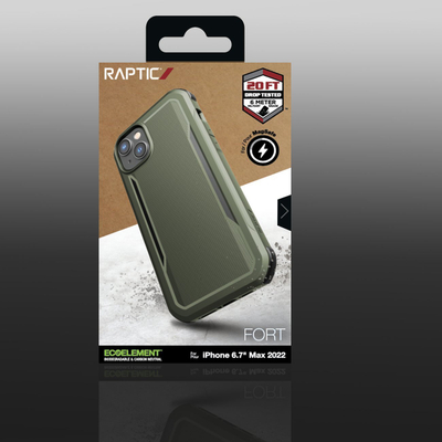 Kapak mbrojtës Raptic Fort Case për iPhone 14, me MagSafe, tip i blinduar, jeshil