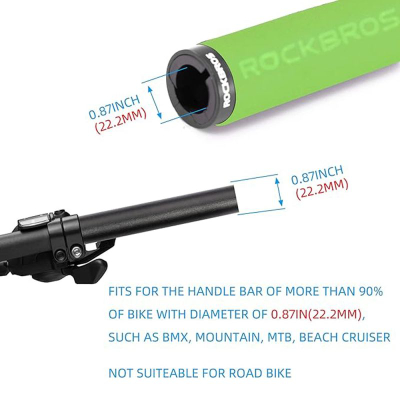 Doreza timoni biçiklete Rockbros BT1001GNBK, shkumë, diametër 22.2mm, jeshile
