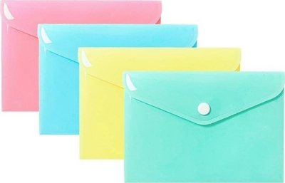 Dosje dokumentesh Biurfol A6, plastike PP pastel, set me 10 copë, shumëngjyrëshe