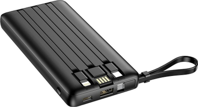 Karikues portativ Veger C10, 10000mAh, me disa porta USB, USB-C edhe Lightning, ngjyrë e zezë