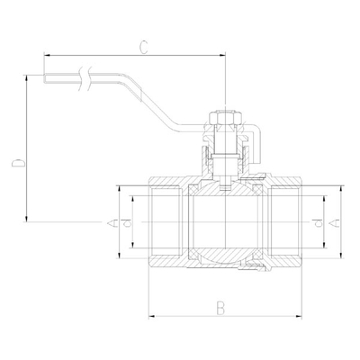 Rubinet sferik uji Ferro KP7, 2 1/2", lidhje dado‑dado