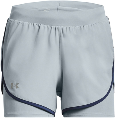 Кратки спортски панталони Under Armour Fly-by Elite 2-in-1, за жени, сиви