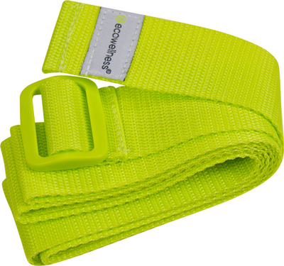 Rrip yoga EcoWellness QB 625, 183cm, me kapëse për rregullim, jeshile e çelët