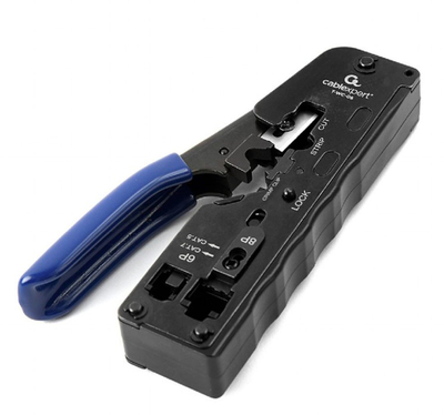 Mjet krimpues Gembird T-CW-PP5-01, për RJ45 RJ12 RJ11, për kabllo CAT5E CAT6 CAT7, i zi