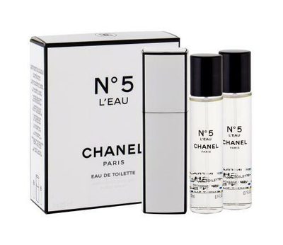 Set dhuratë Chanel No. 5 L´Eau - Eau de Toilette 20 ml + Rimbushës 2 x 20 ml