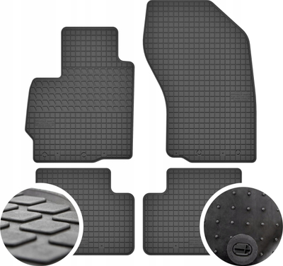 Tapete gome Rubber Mats për Peugeot 4007, set 4 copë, me kapëse, të zeza