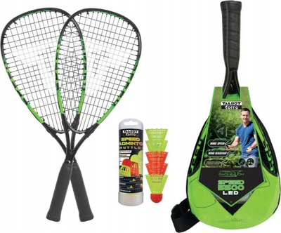Set badminton shpejtësie Talbot Torro Speed 5500 LED, 2 raketa, toptha LED, jeshil