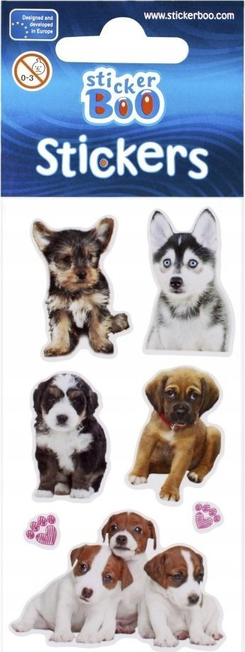 Ngjitëse STICKERBOO Cuties, qen e mace, 66x180 mm, shumëngjyrëshe
