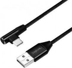 Kabllo USB LogiLink CU0138, USB A me USB C, 1m, e zezë