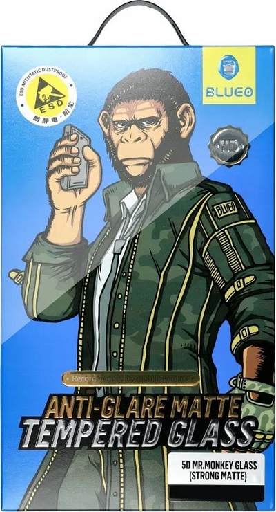 Mbrojtës ekrani xhami 5D Mr. Monkey Glass për Apple iPhone 14 Pro, 0.26mm, i zi
