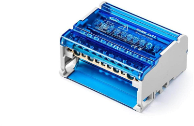 Bllok shpërndarës modular katërpolësh ShNK 4x11, 125A, 500V, gri